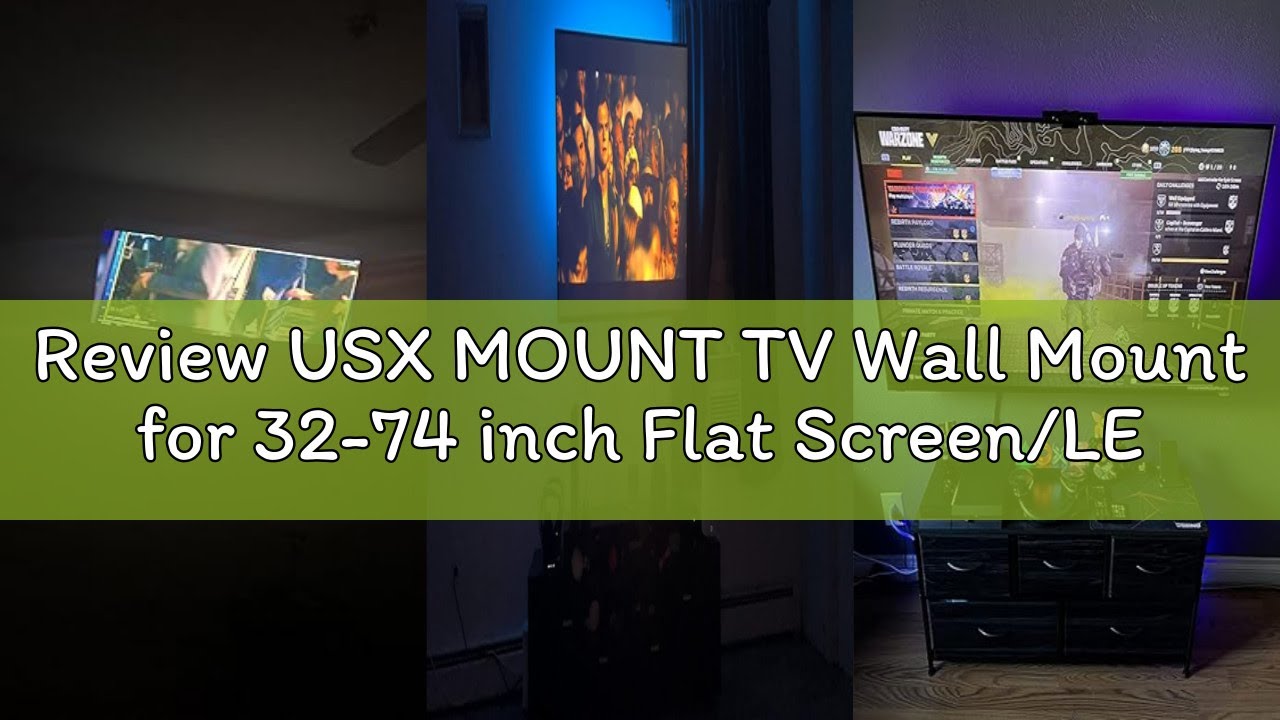 Review USX MOUNT TV Wall Mount for 32-74 inch Flat Screen/LED/4K up to 110lbs, Full Motion TV Mount