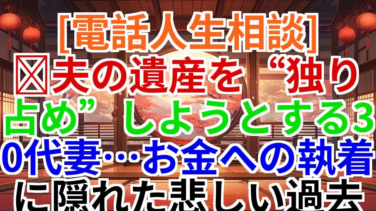 [電話人生相談] 📟夫の遺産を“独り占め”しようとする30代妻…お金への執着に隠れた悲しい過去