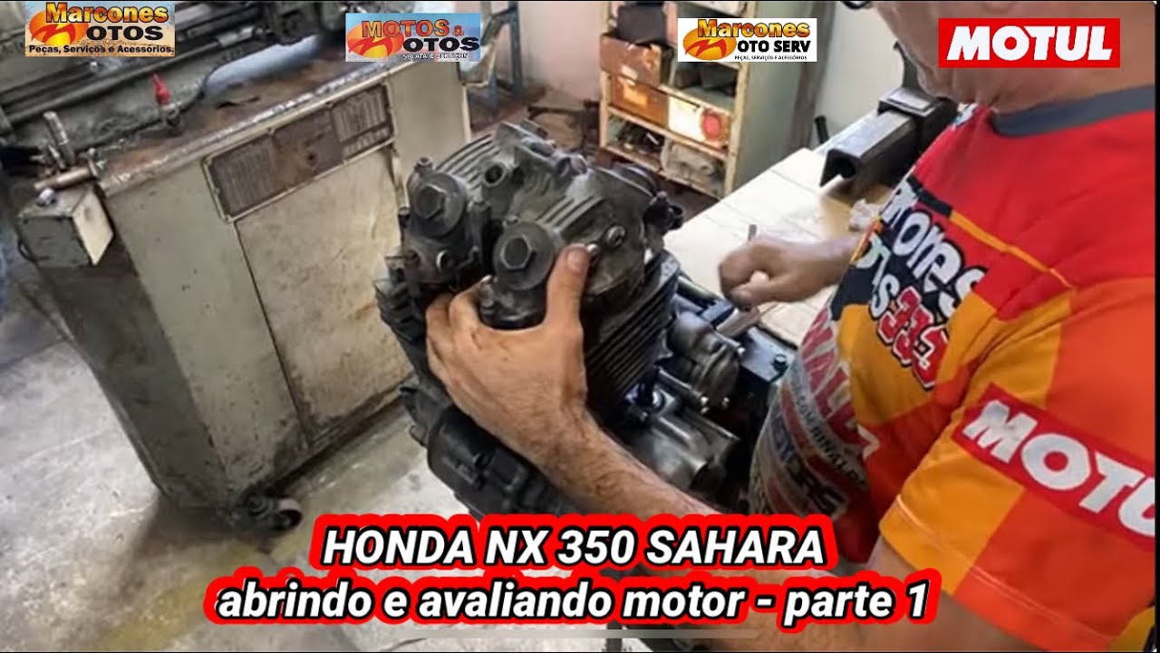 Marcones Moto ao vivo abrindo motor da honda nx 350 sahara 97 - parte 1
