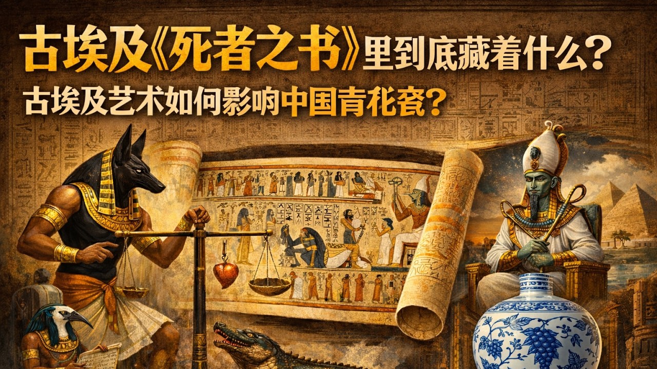 古埃及《死者之书》里到底藏着什么？ 古埃及艺术如何影响中国青花瓷？死者之书深度解析 | 亚尼的死者之书 | 中国青花瓷 | 古代绘画文物 | 宗教与艺术 | 世界文明经典 | 埃及历史