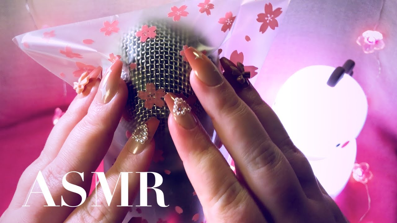 ASMR Rough Crinkle Plastic Bag Massage on Mic (with Rain Sounds - No Talking)