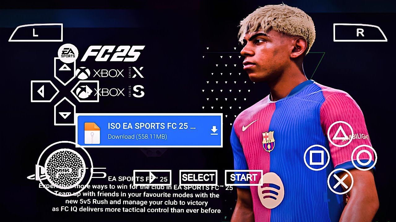 eFootball PES 2025 PPSSPP Patch FC25 Transfer Update Real Faces HD Graphics Camera Ps5