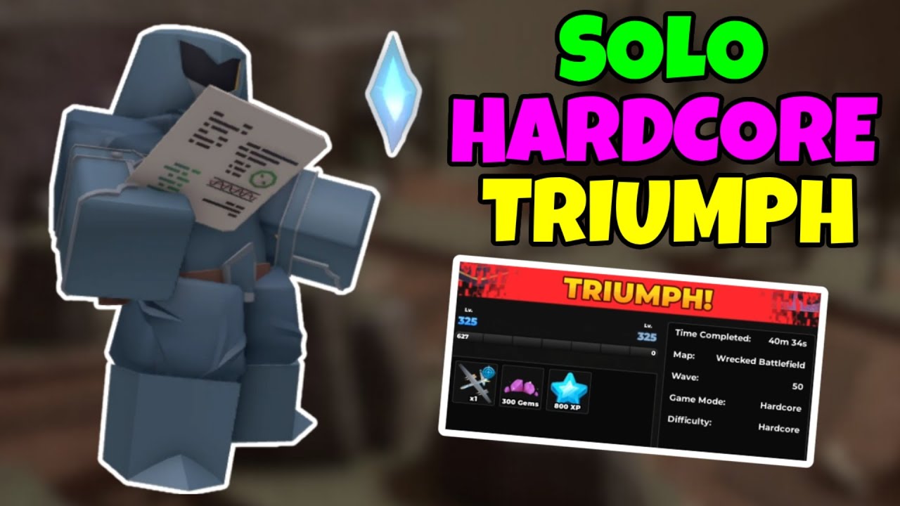Solo Hardcore Triumph With New Accelator + %100 Win | TDS | Tower Defense Simulator