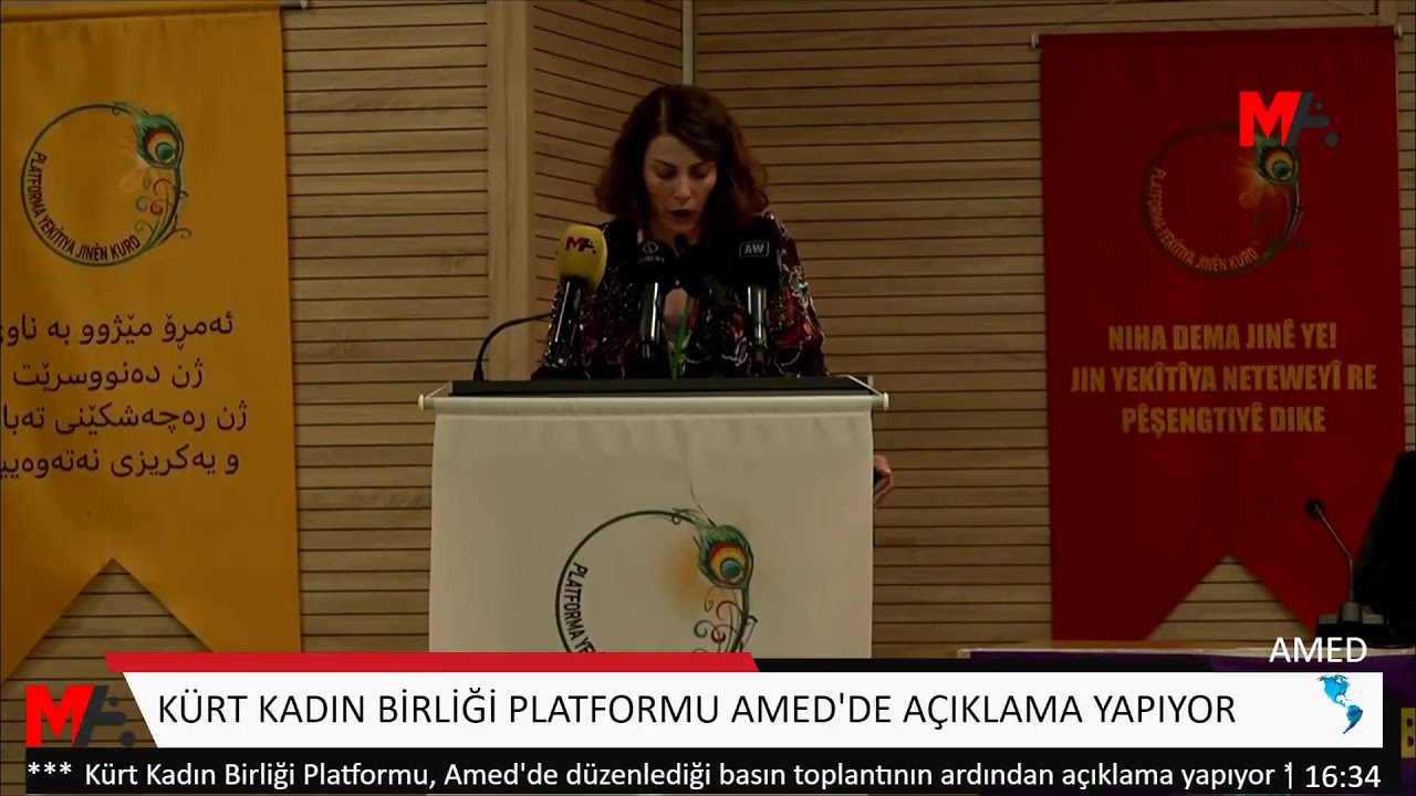 KÜRT KADIN BİRLİĞİ PLATFORMU AMED'DE AÇIKLAMA YAPIYOR