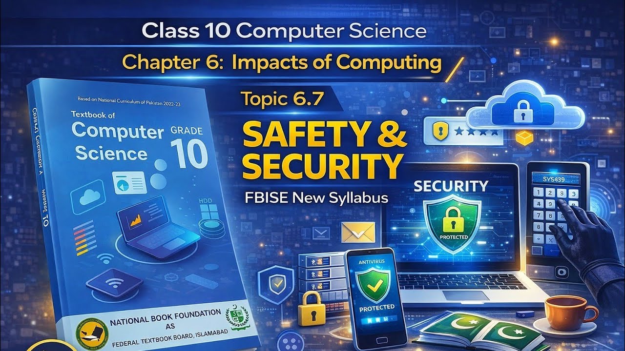 Class 10 Computer Science Chapter 6 | Topic 6.7 Safety & Security | FBISE New Syllabus