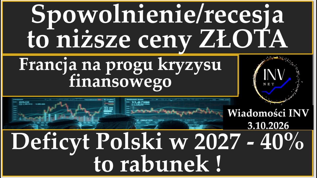 3.10 Wiadomości INV. Gospodarka USA spowalnia. Francja u progu kryzysu. Niższe ceny złota