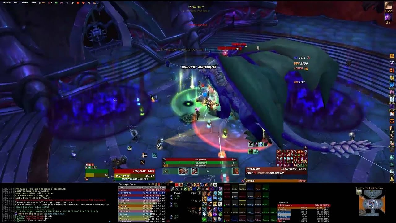 Theralion and Valiona vs Ensidia 25Man Normal Hunter PoV  (Cataclysm)