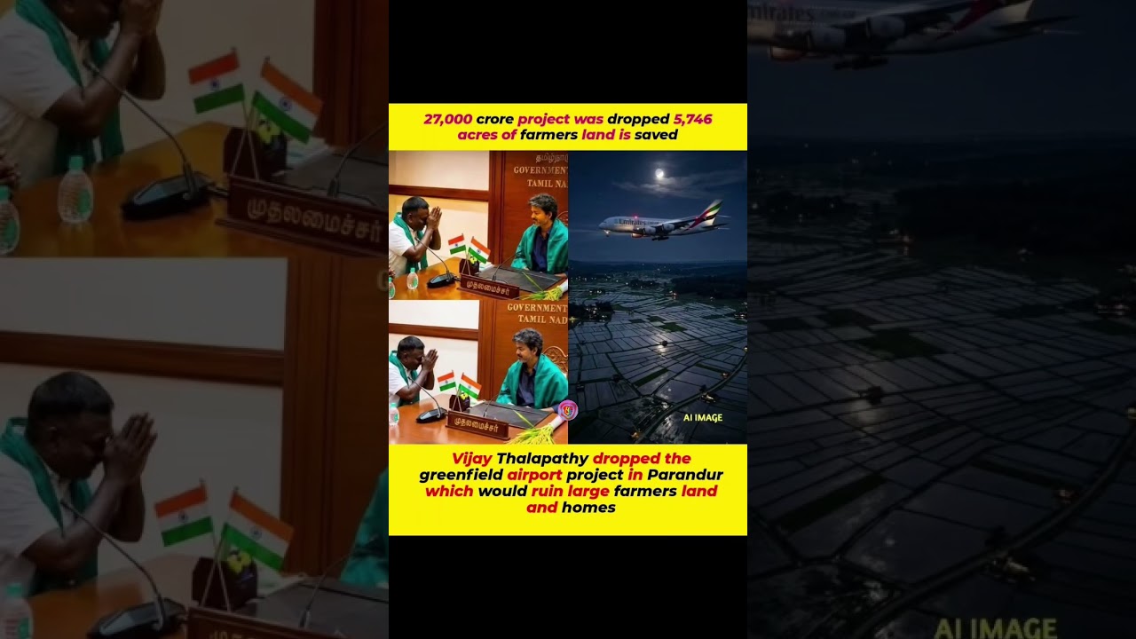 Vijay Thalapathy stops Parandur airport project to save farmers! 🌾✈️