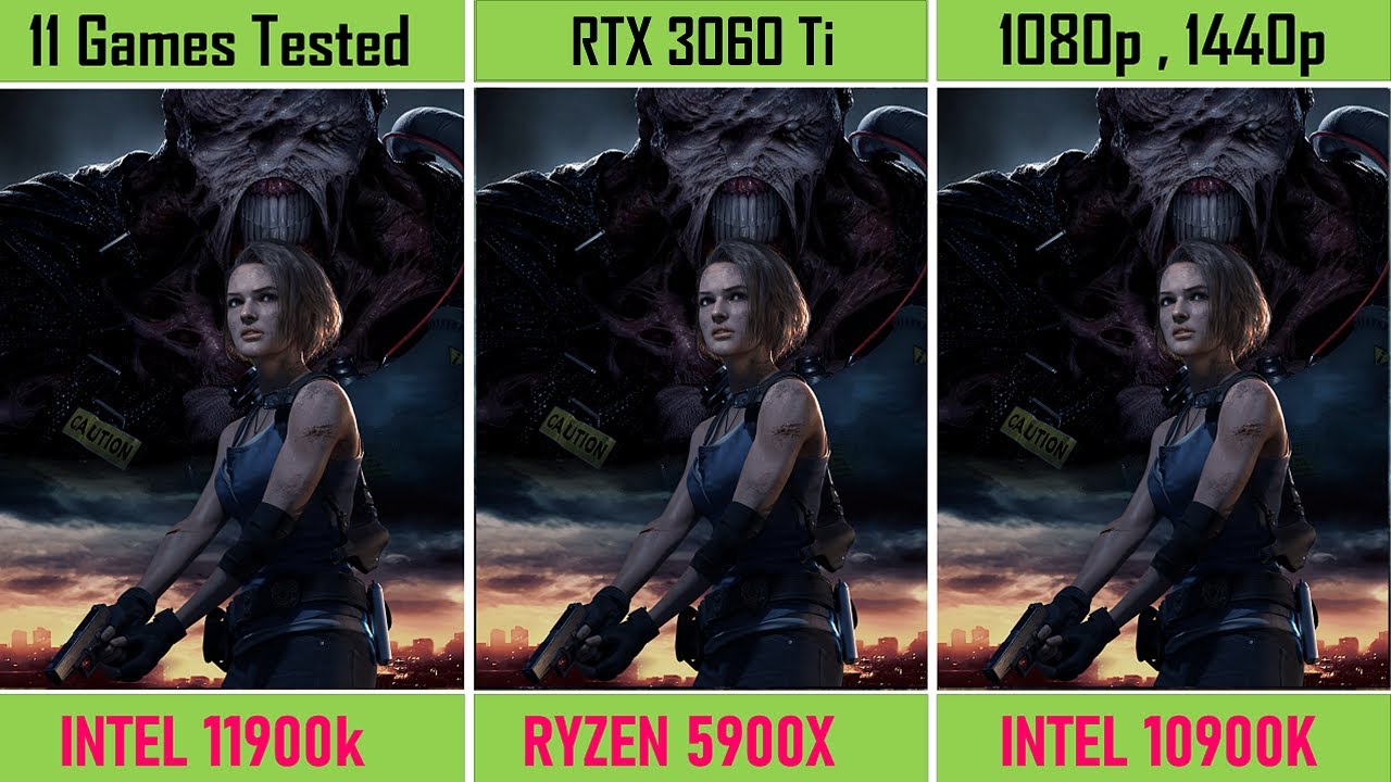 Intel i9 11900k vs 5900x vs 10900k Gaming Benchmark NVidia RTX 3060ti