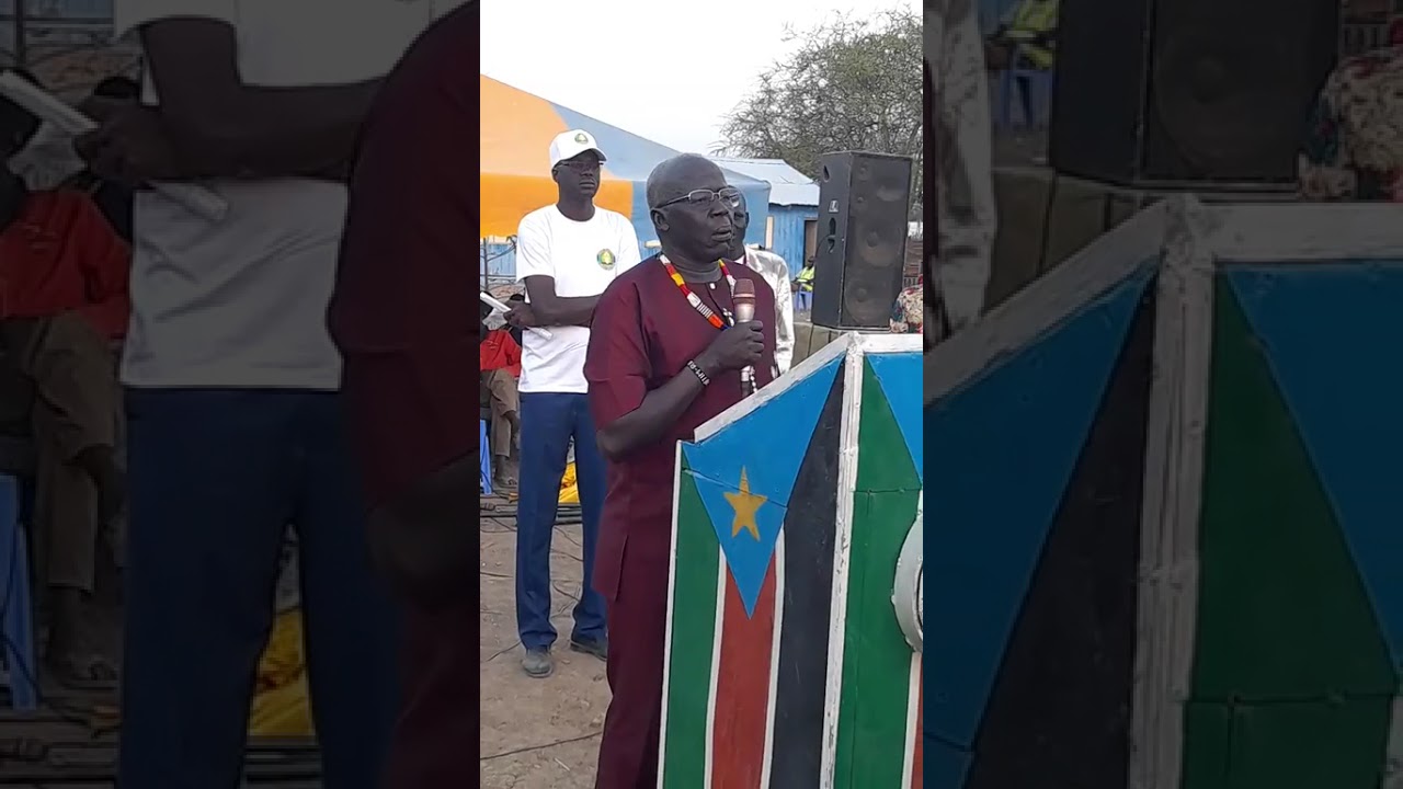 General Gier Chuong Aluong during the ceremony honoring Abyei teachers.