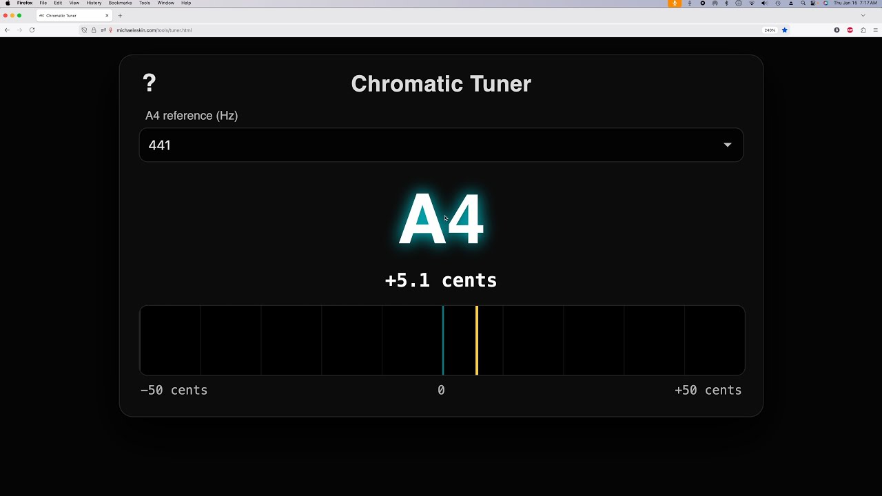Chromatic Tuner Web Application Demo