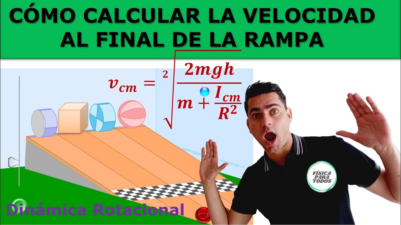 Velocidad al final de la rampa - Dinámica Rotacional