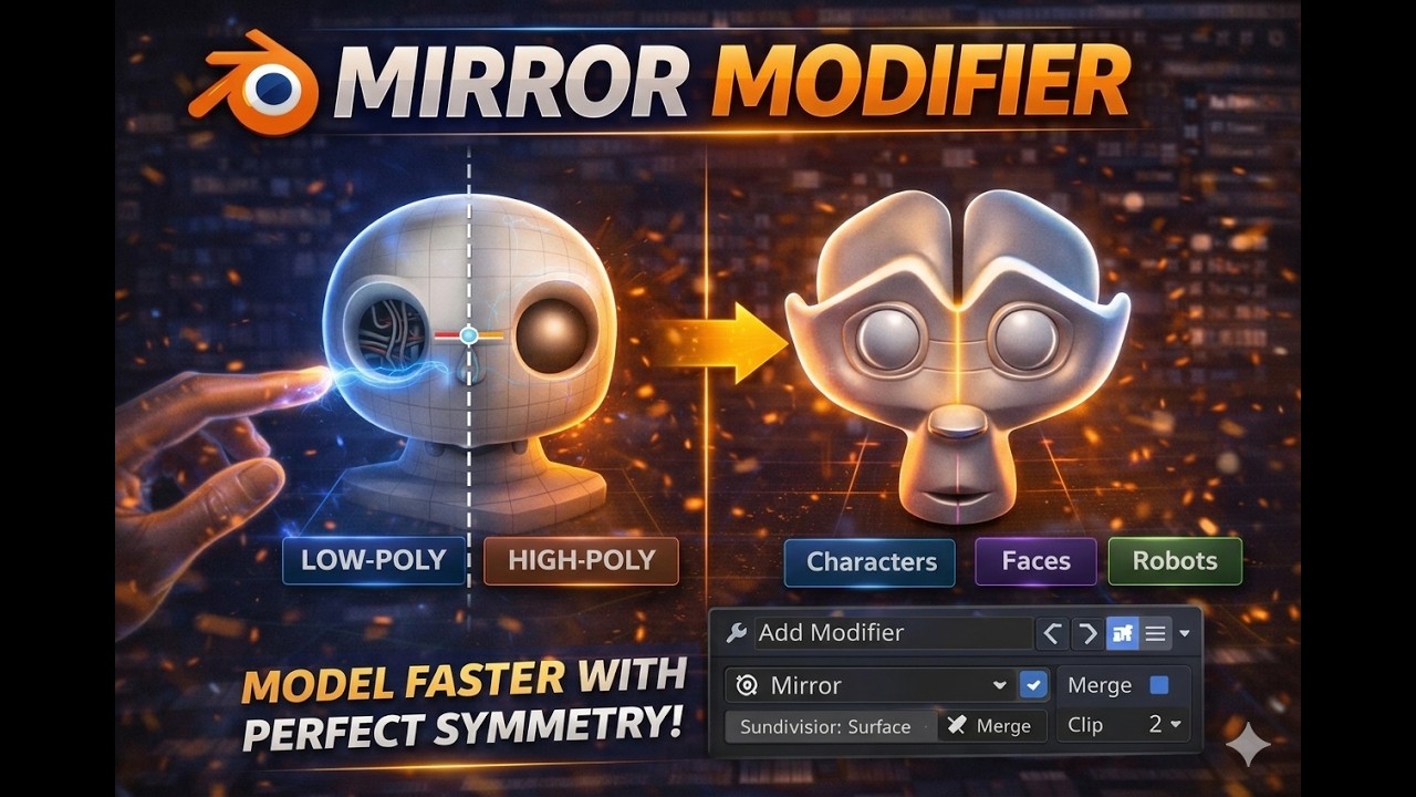 Модификатор «Зеркальное отражение» в Blender: объяснение (руководство для начинающих) | Как испол...