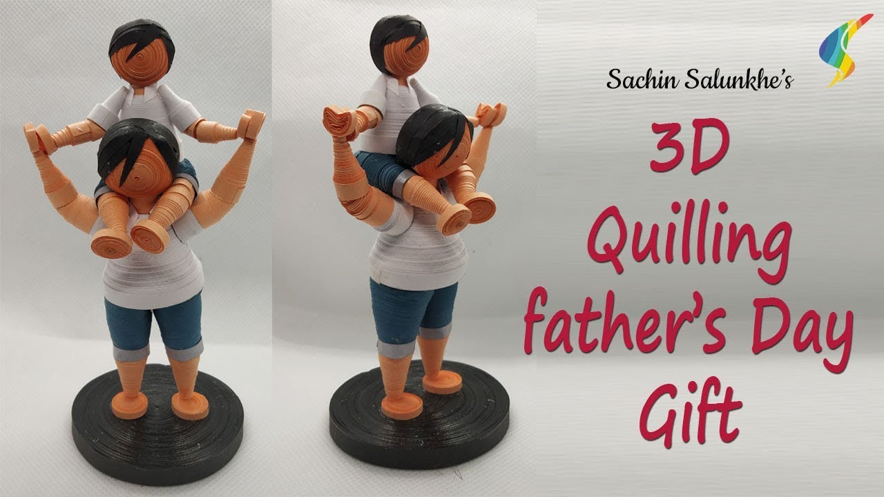 Handmade father's day gift/ Quilled Father & son/ Quilling Father's Day gift