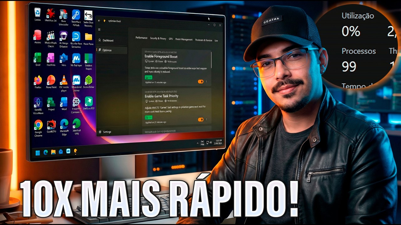 TUNEI meu Windows com ISSO e ficou 10x MAIS RÁPIDO! 🚀 (OtimizadorPATO)
