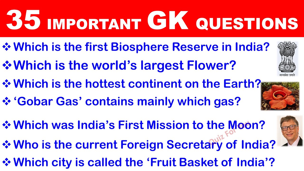 Top 35 General knowledge Questions| Gk questions and answers|