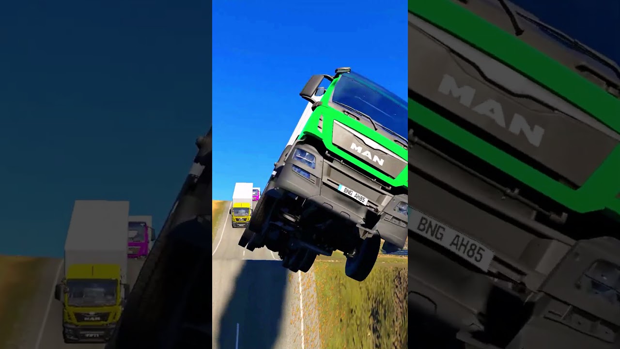 Trucks vs Patholes #84 BeamNG.Drive #carcrash #beamng #beamngdrive #beamngturbo