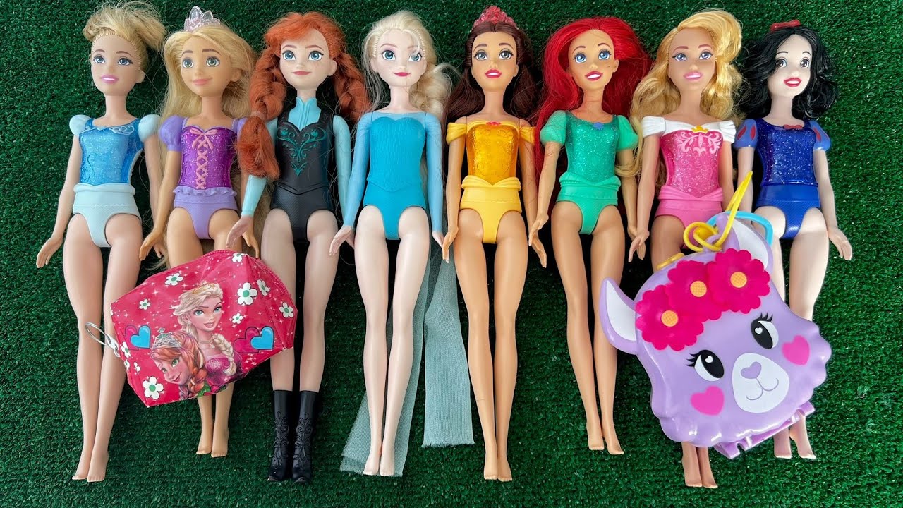 Looking For Disney Princess,  Mix Rainbow Dress! 9 MYSTERY SURPRISES Dolls Satisfying Video ASMR   K