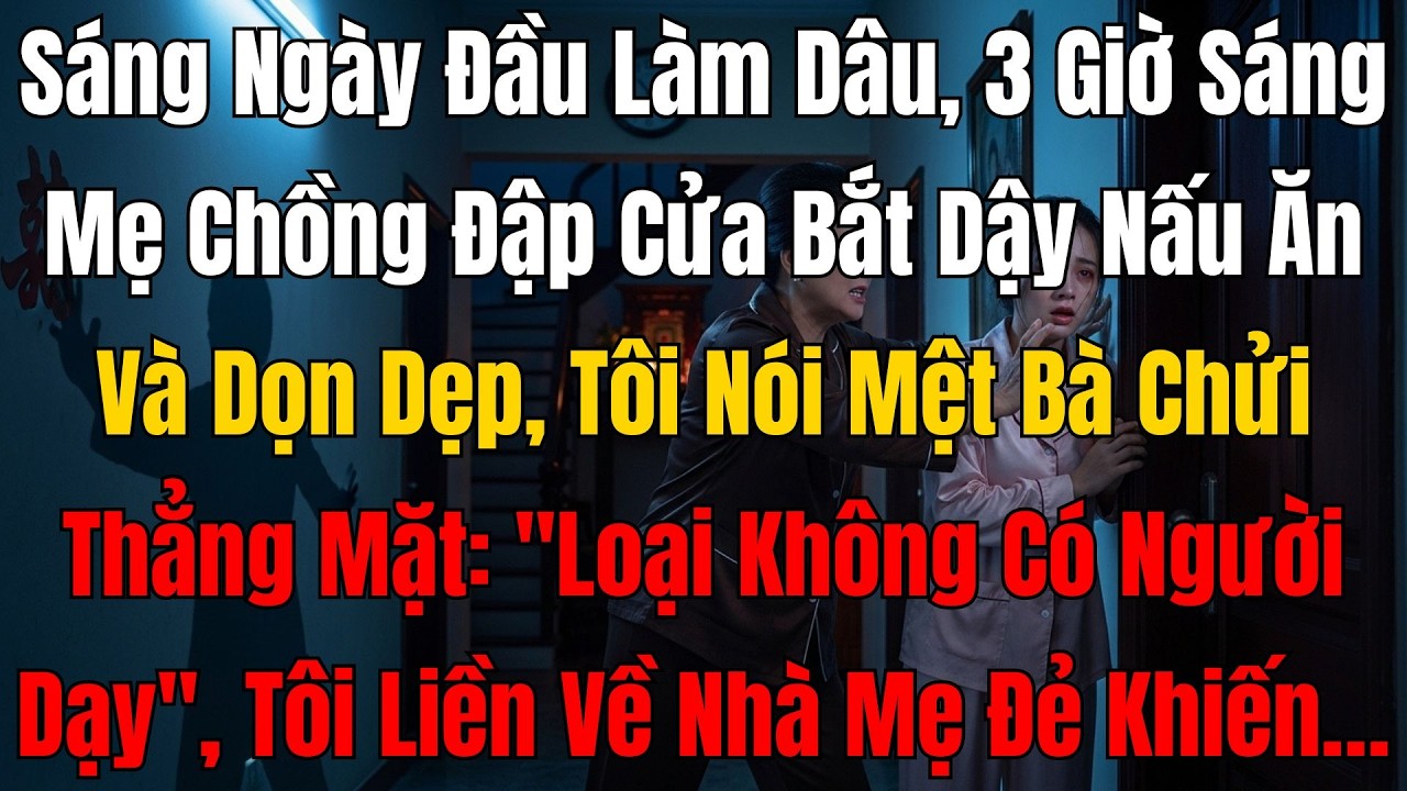 Sáng Ngày Đầu Làm Dâu, Đúng 3 Giờ Sáng Mẹ Chồng Bắt Dậy Nấu Đồ Ăn Sáng, Tôi Nói Mệt Bà Liền Chửi…