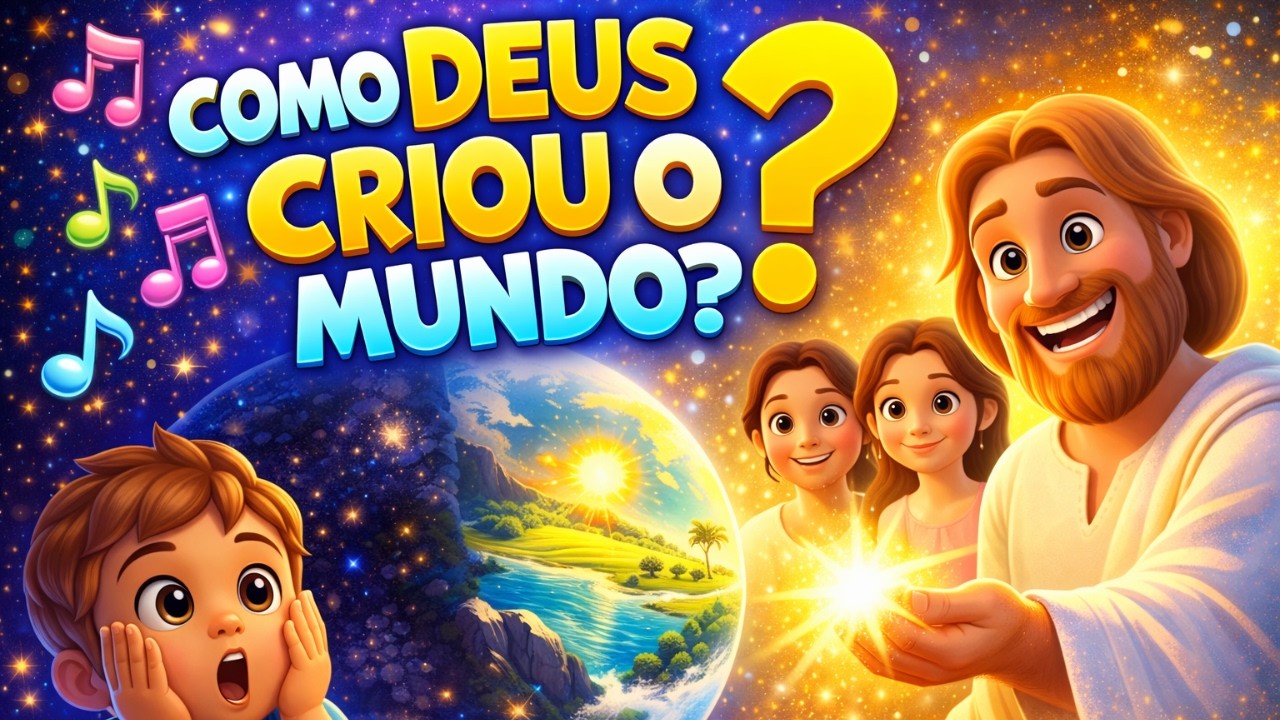 Como Deus Criou o Mundo? 🌎✨ | A Criação em 7 Dias – Música Infantil Bíblica