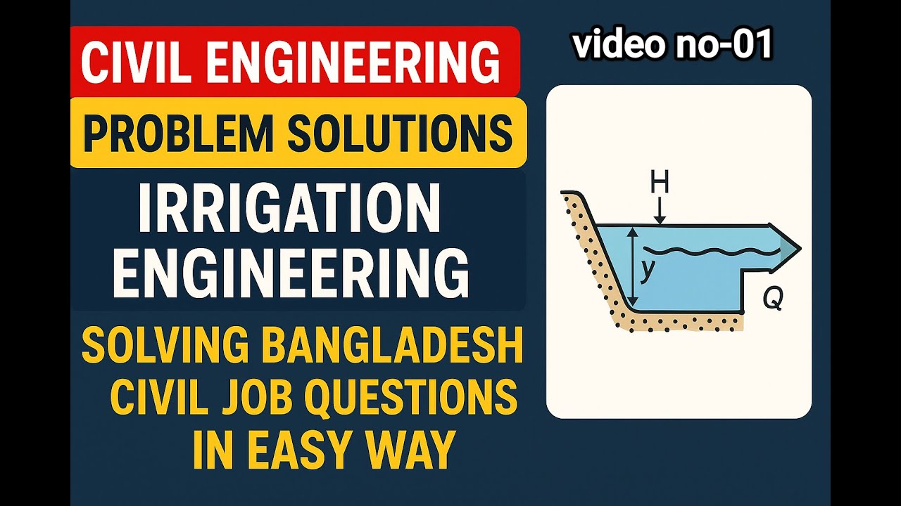 Video 1| Bangladesh Civil Job Question Solutions | Irrigation Engineering | BSC, LGED, BWDB Problems