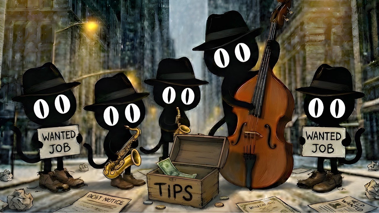 Black Cats Street Jazz: Soulful Nights of Quiet Survival and Focus