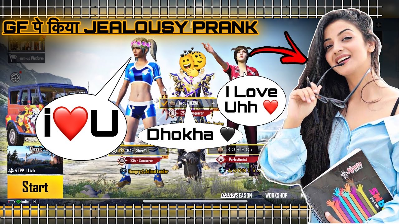 JEALOUSY PRANK ON GF 😂 ( EK PRANK PADHA BHAARI 🤕 ) | LEGEND SHER | BGMI