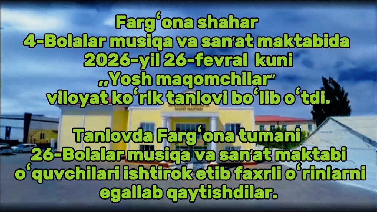 '' YOSH  MAQOMCHILAR ''   ko'rik tanlovi || 26BMSM