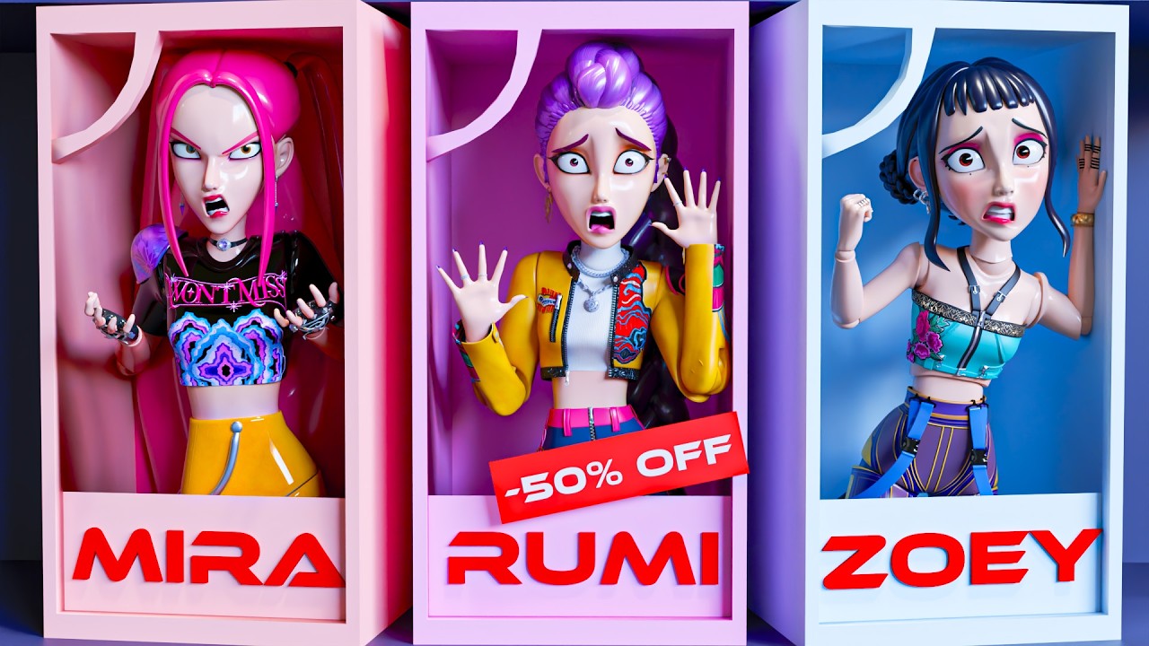 RUMI, MIRA et ZOEY se transforment en jouets! Kpop Demon Hunters Animation