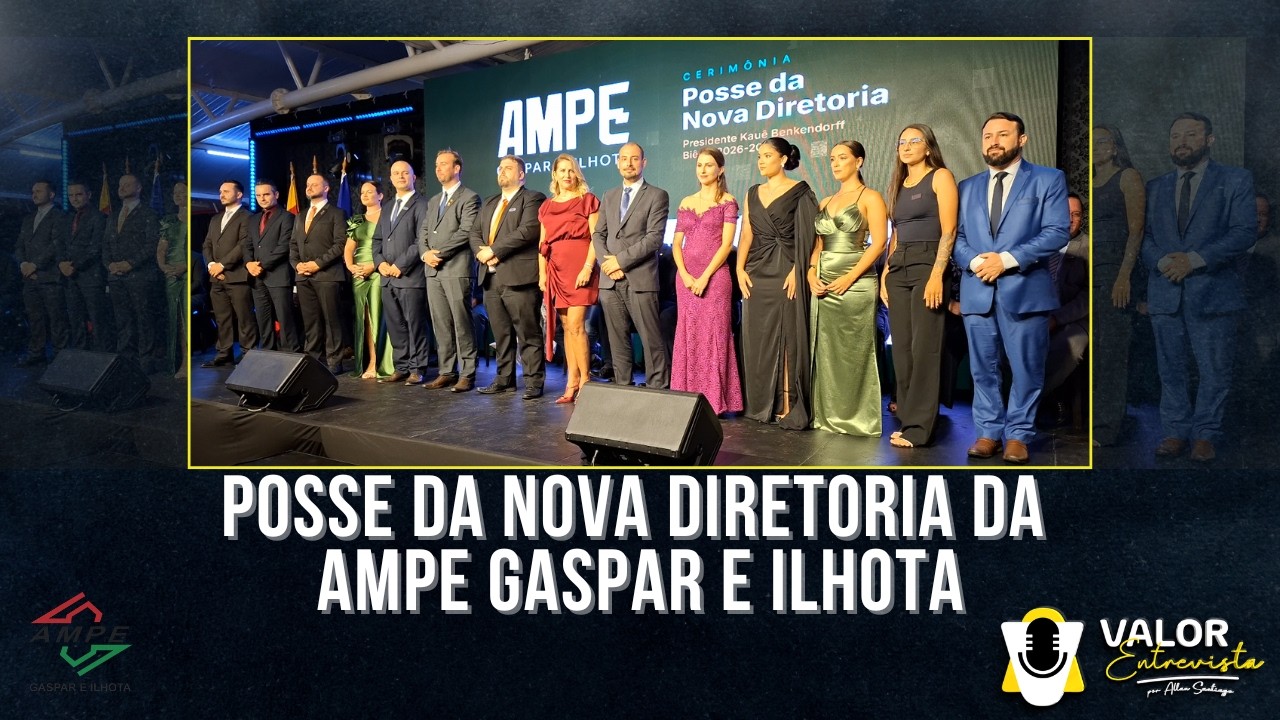 Kauê Benkendorff, assume a AMPE Gaspar e Ilhota com presença de Marilisa Boehm.