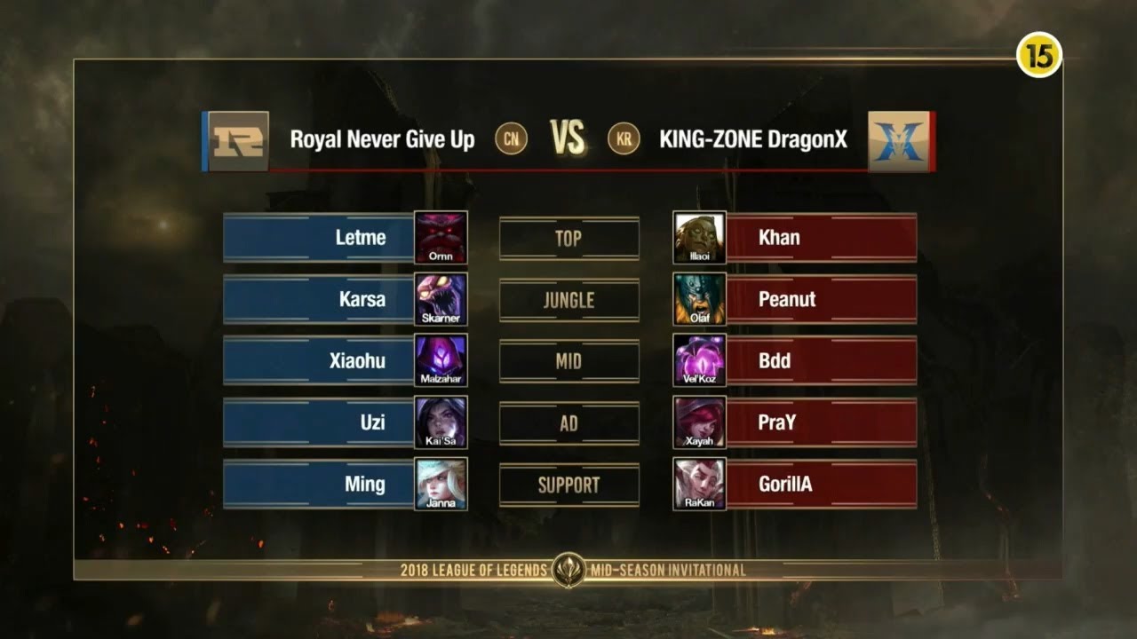[롤 LOL MSI 2018.05.20] KING-ZONE vs RNG 결승전(FINAL) 4set