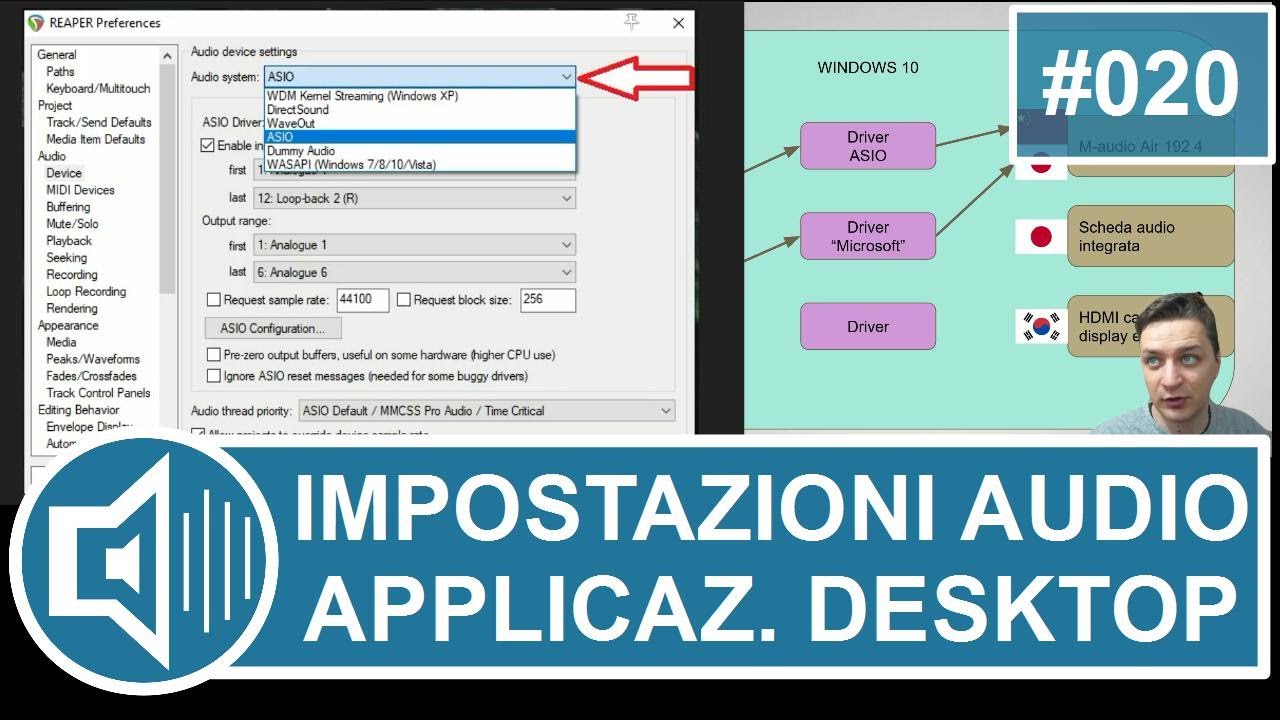 Impostazioni audio per applicazioni desktop [vchr020]