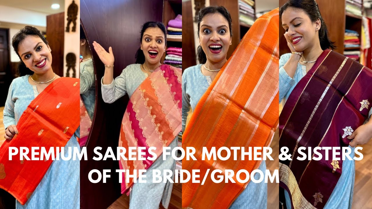 വധുവിന്റെയോ വരന്റെയോ അമ്മമാർക്കും സഹോദരിമാർക്കും വേണ്ടിയുള്ള പ്രീമിയം സാരികൾ |GEORGE & ELSA BOUTIQUE