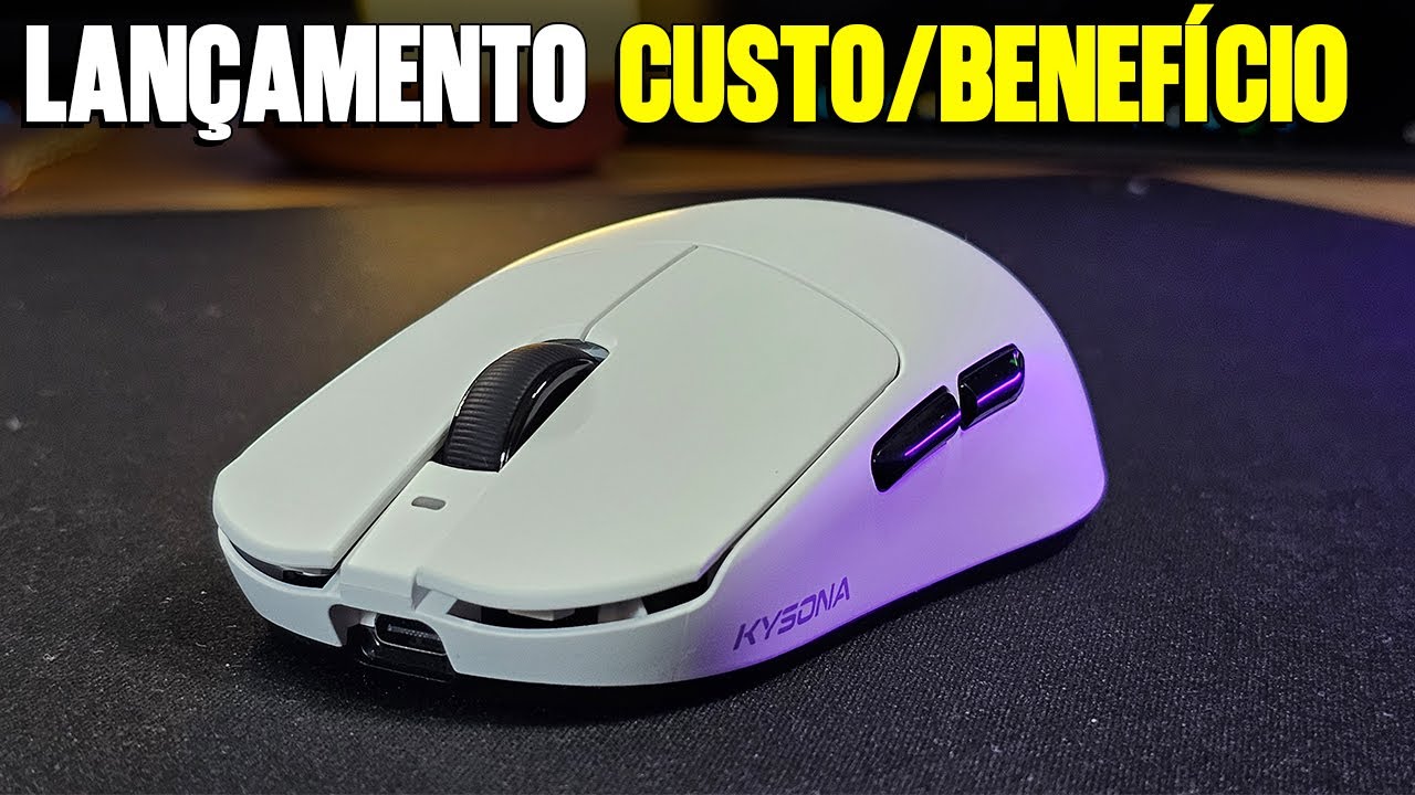 Mouse Custo/Benefício lançamento da Kysona! Mercury Pro com Paw3395 e 8000Hz