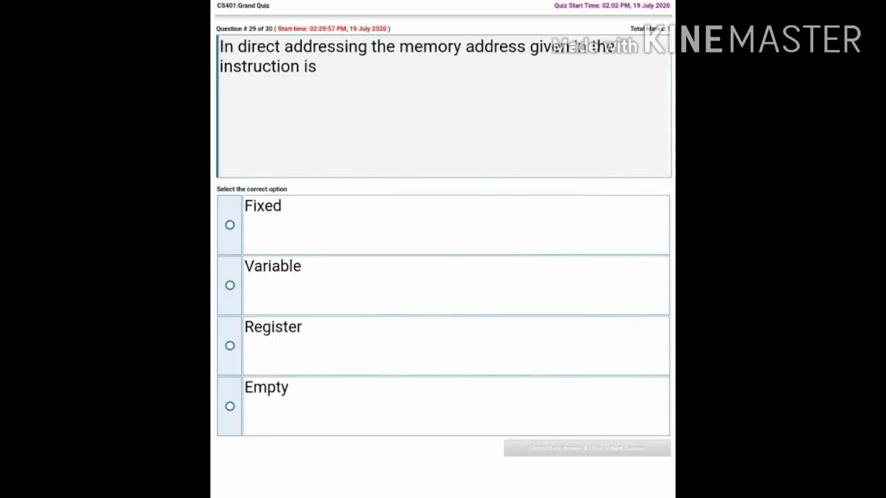 Cs401 grand quiz