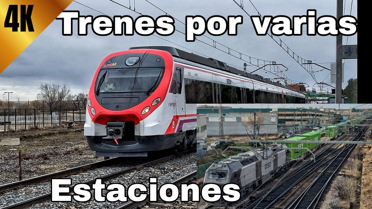 Trenes por varias estaciones 4K 60 