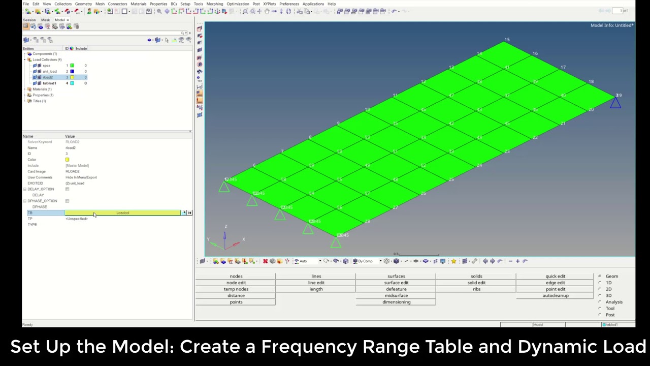 Modal Frequency Response Analysis of a Flat Plate in Altair OptiStruct