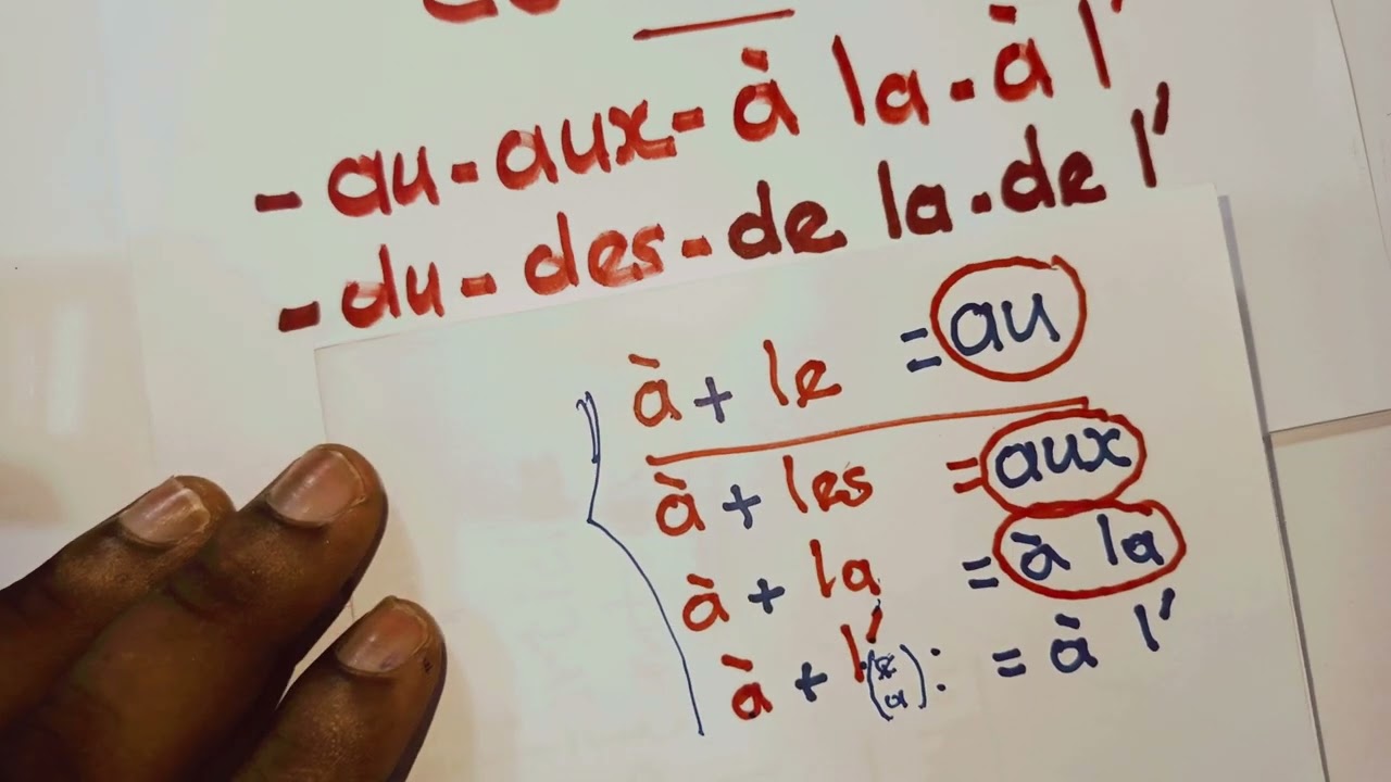 LES ARTICLES CONTRACTÉS : au,aux, à la, à l',du, des, de la, de l'