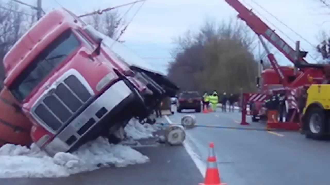 Upright a truck