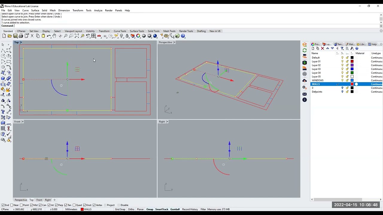 6_Importing an AutoCAD drawing to Rhino