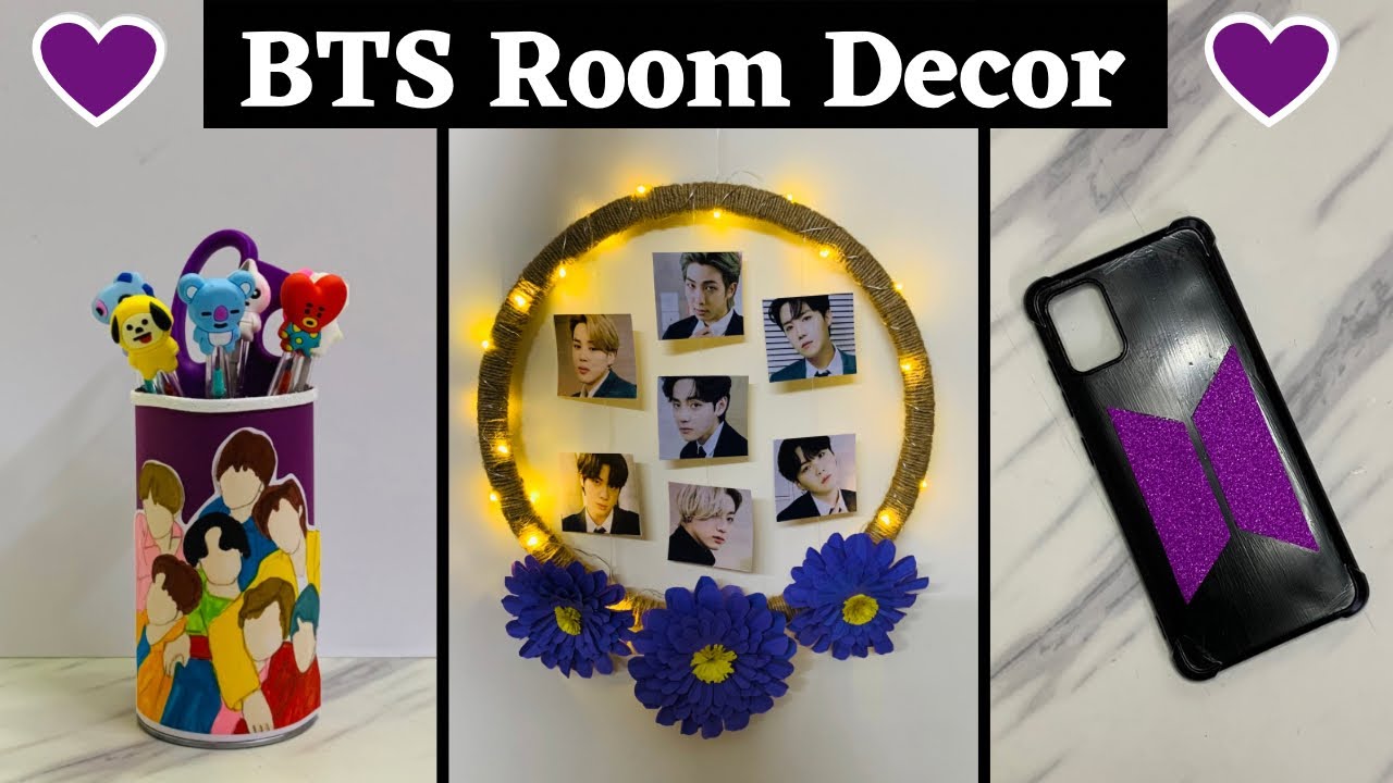 BTS Room Decor ideas 💜✨ / BTS DIY / without printer / save money at home / bts twitter