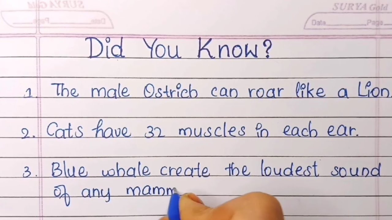 Did You know?  know about some interesting facts @SelfWritingWorld
