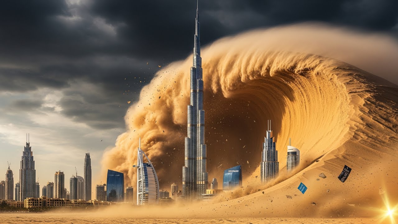 Mega Sandstorm: Dubai Destroyed by Tsunami of Sand - Last 5 Hours of Burj Khalifa (AI Cinematic)