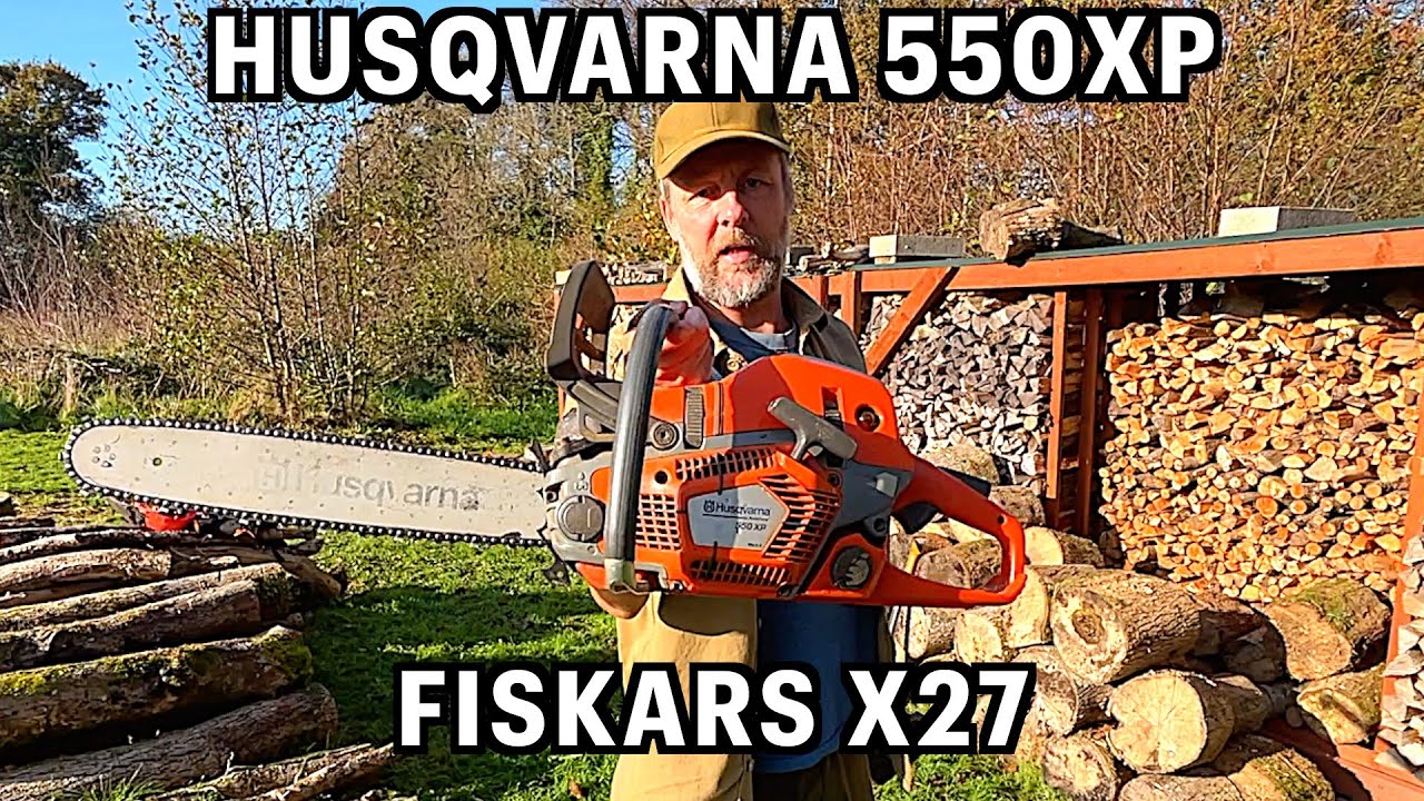 Firewood Work with Axe & Chainsaw + Stacking - Husqvarna 550xp & Fiskars X27