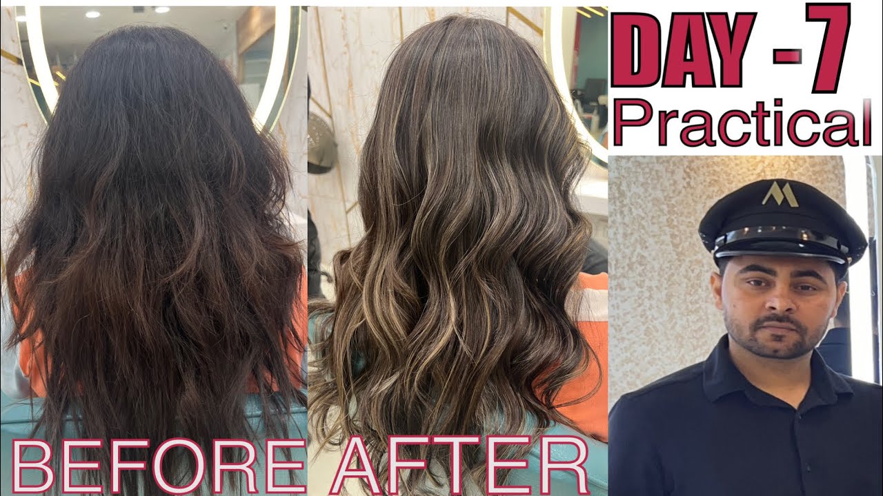 Hair color highlights , DAY - 7 , blonde ash hair colour by @Mr_ali_hairartist