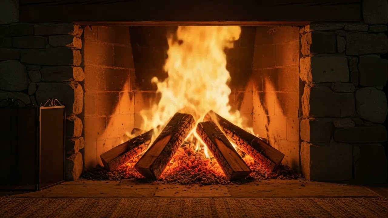 Cozy Cabin Fireplace in 4K – Soothing Crackling Fire Sounds for Deep Sleep