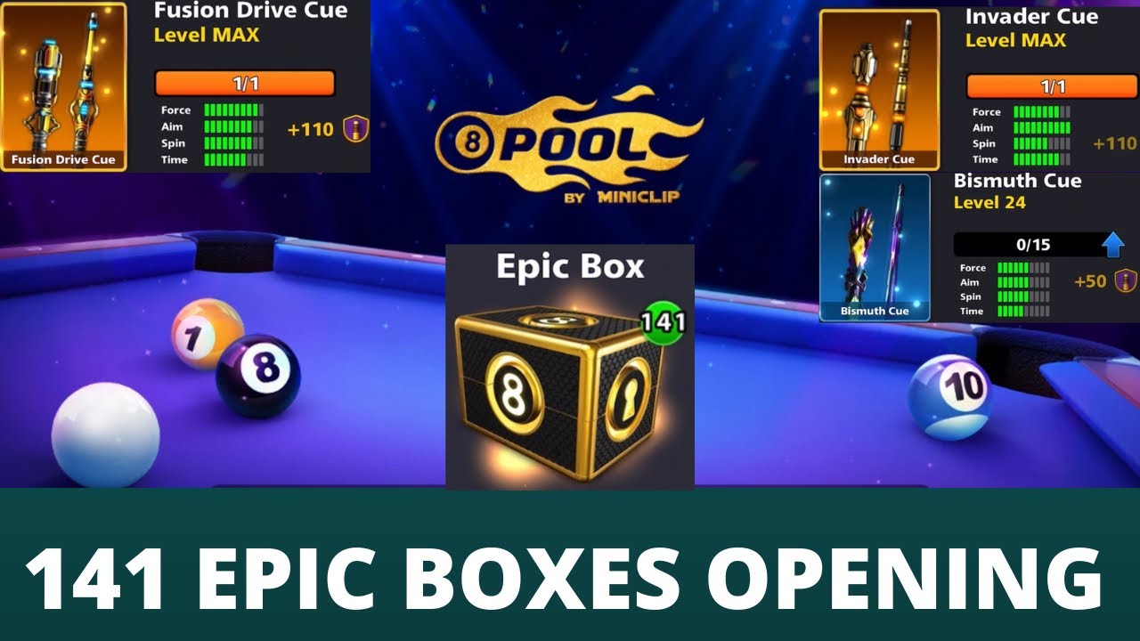 8 Ball Pool 141 Epic Boxes Opening | 2000+ Cash Spent | Watch Complete Video To Get Amazing Gift 🎁