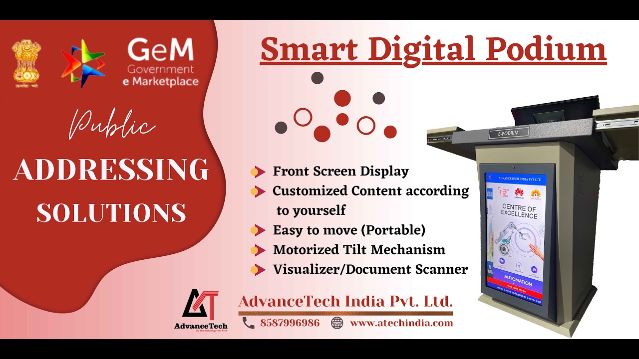 Touch Screen | Smart Digital Podium | Electronic Lectern | E-Podium For Smart Classroom