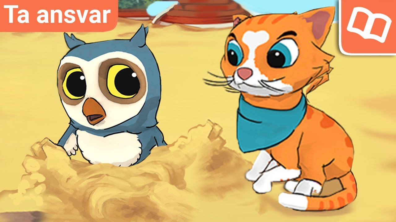 Sagor för barn 2-6 år | Vem förstör Katten Kellys sandslott? | Godnattsaga | Ljudbok med text & bild