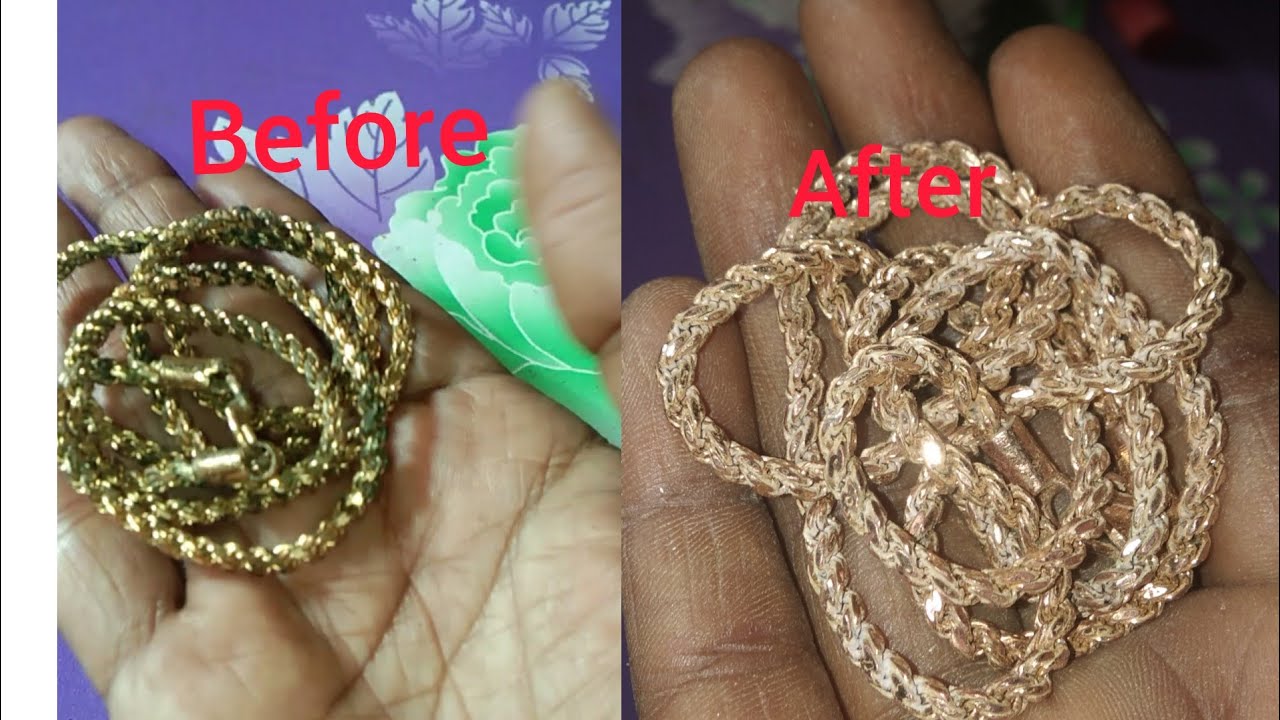 How to gold covering jewellery polish at home/covering chain clean/covering polish in tamil